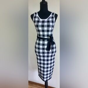 NEW Endless Rose Gingham Preppy Whimsigoth Form Fitting Midi Dress size XS nwt